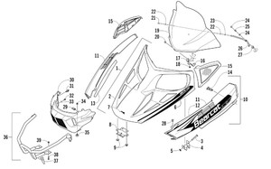 Накладка капота левая Arctic Cat BearCat Z1 XT 3718-031