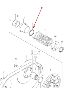 Сальник пружины вариатора Suzuki Kingquad 21247-31G00
