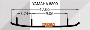 Коньки для лыж снегохода Woodys Yamaha  AY6-8800-1