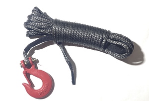 Трос синтетический 6мм X 15 м со съемным крюком для лебедки 6X15DNHG-NEW